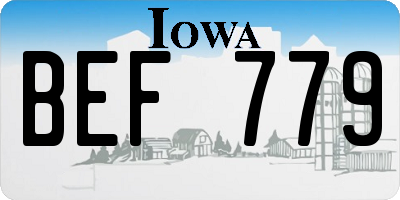 IA license plate BEF779