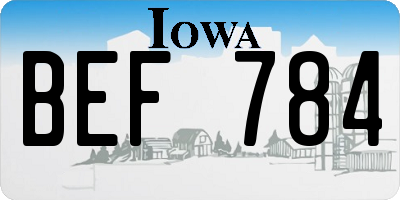 IA license plate BEF784