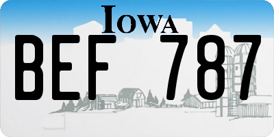 IA license plate BEF787