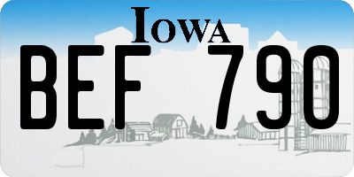 IA license plate BEF790