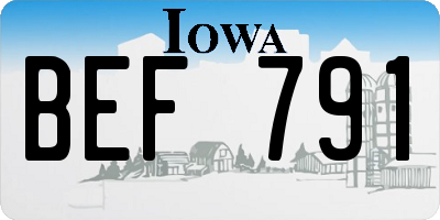 IA license plate BEF791