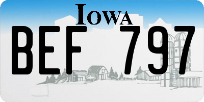 IA license plate BEF797