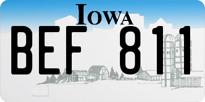 IA license plate BEF811