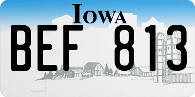IA license plate BEF813