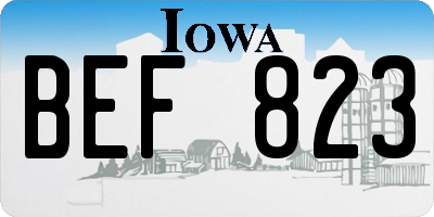 IA license plate BEF823