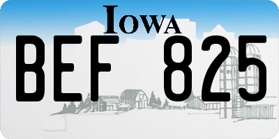 IA license plate BEF825