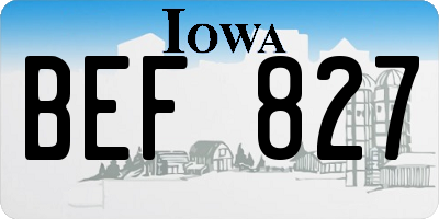IA license plate BEF827