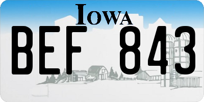 IA license plate BEF843