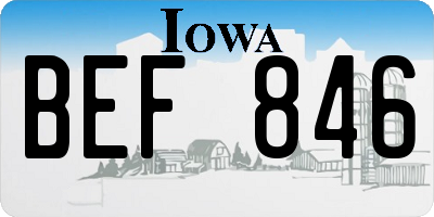 IA license plate BEF846