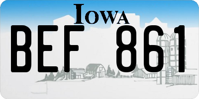 IA license plate BEF861