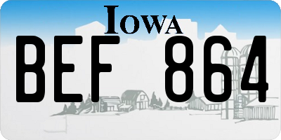 IA license plate BEF864