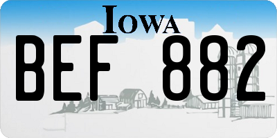 IA license plate BEF882