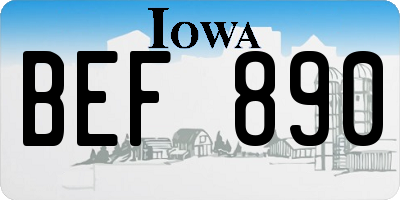 IA license plate BEF890
