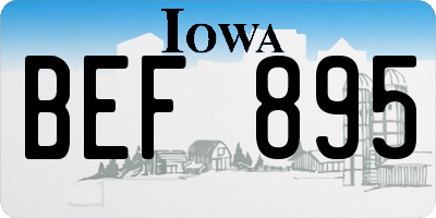 IA license plate BEF895