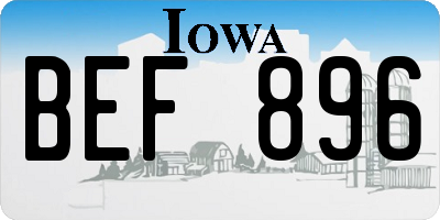 IA license plate BEF896