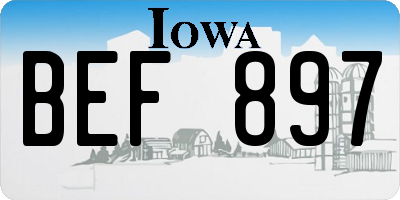 IA license plate BEF897