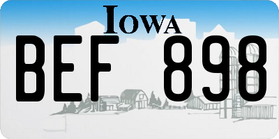 IA license plate BEF898