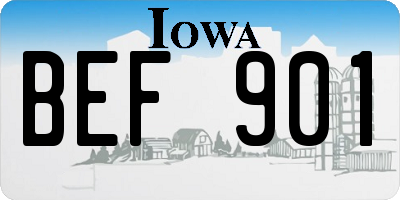 IA license plate BEF901