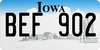 IA license plate BEF902