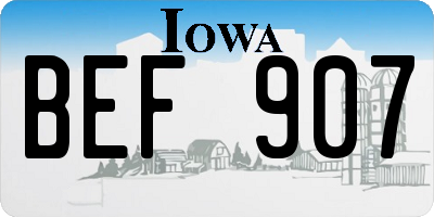 IA license plate BEF907