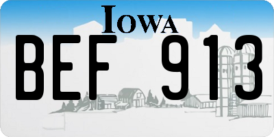 IA license plate BEF913