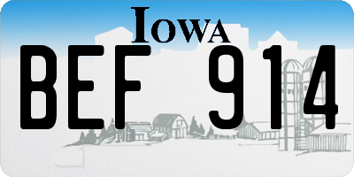 IA license plate BEF914