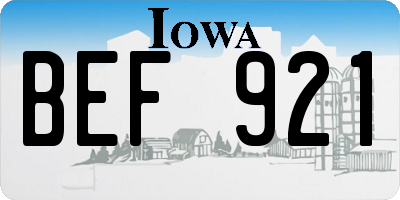 IA license plate BEF921