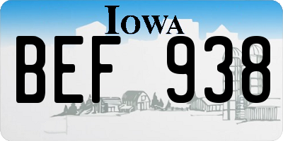 IA license plate BEF938
