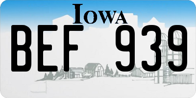 IA license plate BEF939