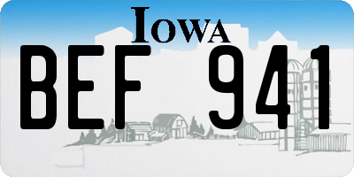IA license plate BEF941