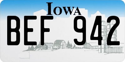 IA license plate BEF942