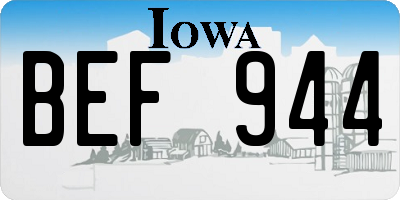 IA license plate BEF944