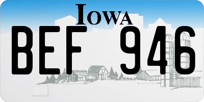 IA license plate BEF946