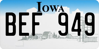 IA license plate BEF949