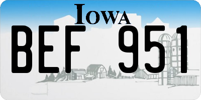 IA license plate BEF951