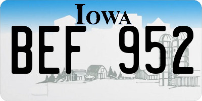 IA license plate BEF952
