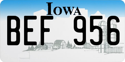 IA license plate BEF956