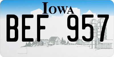 IA license plate BEF957