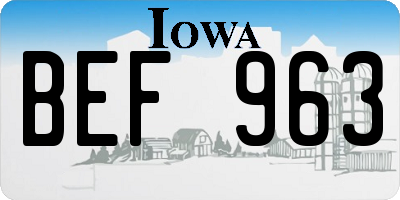 IA license plate BEF963