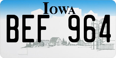 IA license plate BEF964