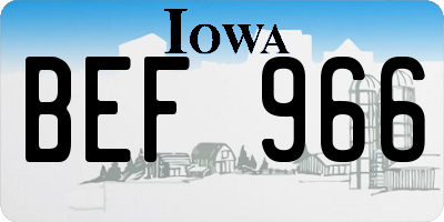 IA license plate BEF966