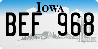 IA license plate BEF968