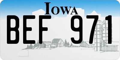 IA license plate BEF971