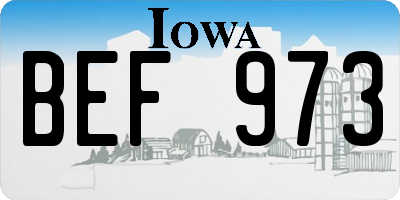 IA license plate BEF973