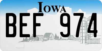 IA license plate BEF974