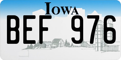 IA license plate BEF976