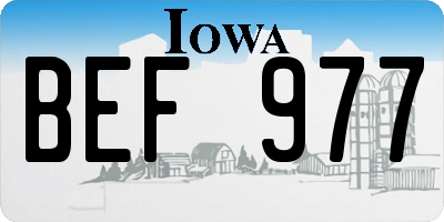 IA license plate BEF977