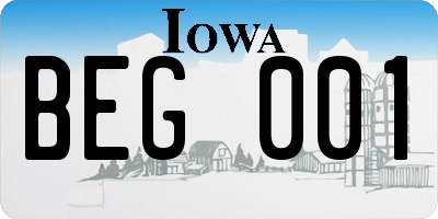 IA license plate BEG001