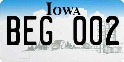 IA license plate BEG002