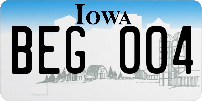 IA license plate BEG004
